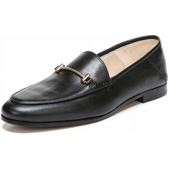 Sam Edelman Shoes - Sam Edelman Black Leather Loafers with Gold Bit